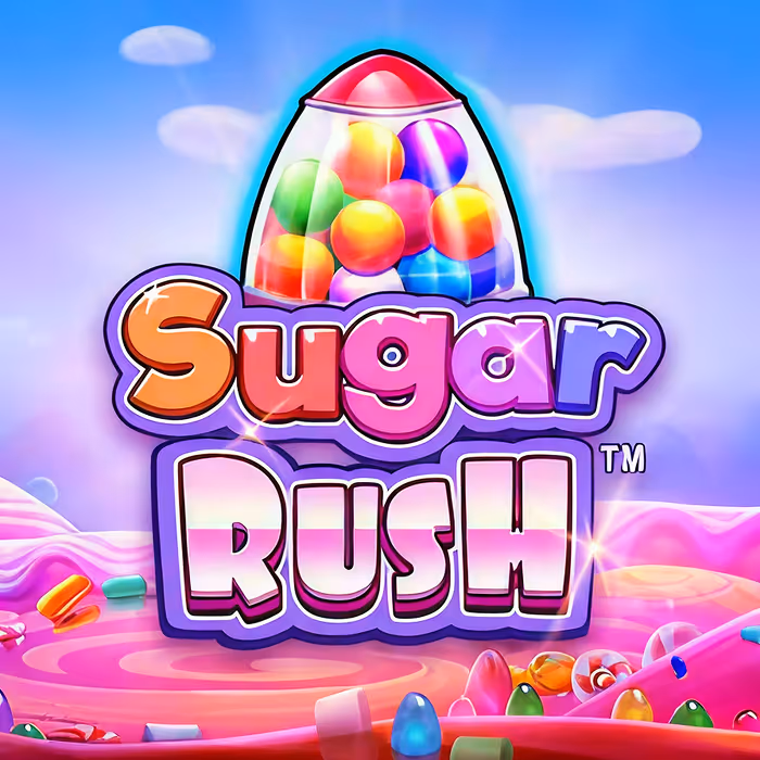 Sugar Rush colorful candy-themed slot with cluster pays and sweet multipliers